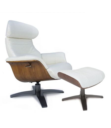 copy of Fauteuil et Pouf relax manuel - Tissu et Chêne Naturel - Aludra