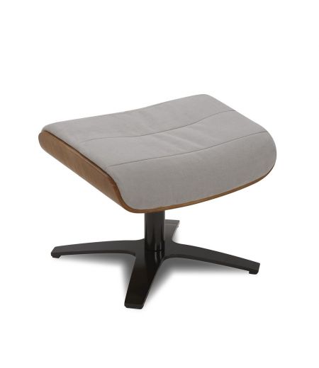 Fauteuil et Pouf relax manuel - Tissu ou Velours et Chêne Naturel - VEGA