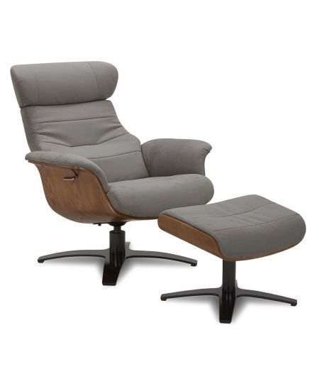 copy of Fauteuil et Pouf relax manuel - Tissu et Chêne Naturel - Aludra