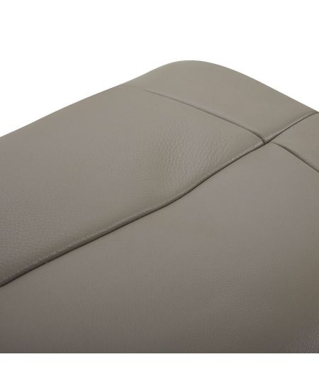 Ensemble fauteuil + pouf cuir et chêne naturel - Naos