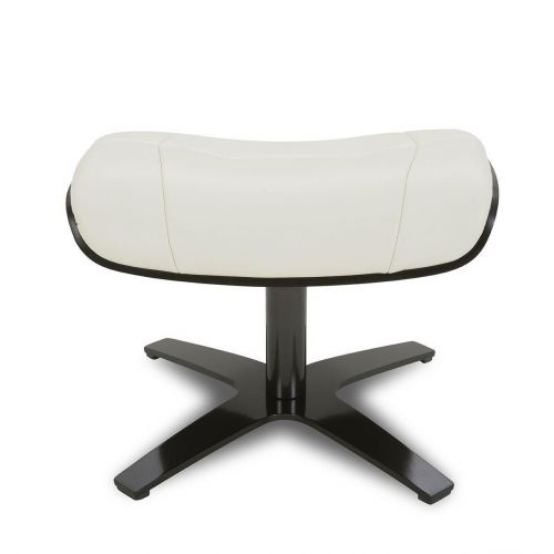 Ensemble fauteuil + pouf cuir et chêne noir - Naos