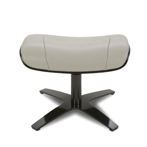 Ensemble fauteuil + pouf cuir et chêne noir - Naos