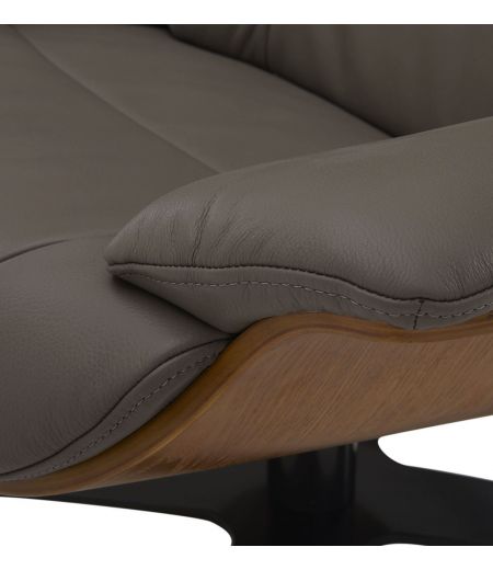 Fauteuil en cuir et chêne Naturel - Naos