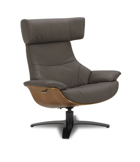 Fauteuil en cuir et chêne Naturel - Naos