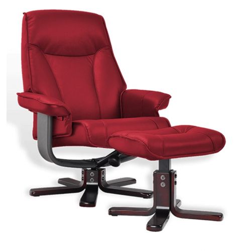 fauteuil -relax-cuir-rouge-manuel- tv-pas cher-nautes