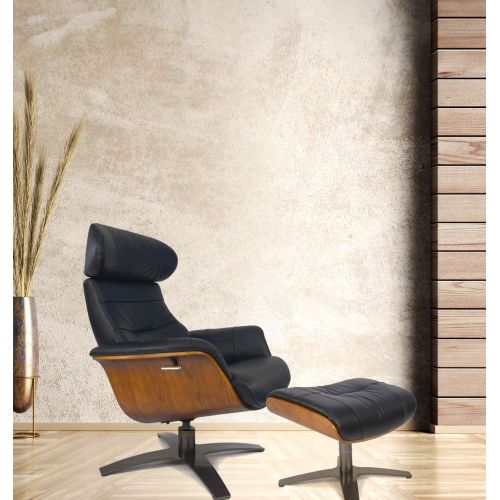 copy of Fauteuil et Pouf relax manuel - Tissu et Chêne Naturel - Aludra