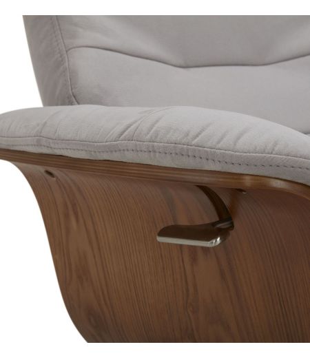 Fauteuil Microfibre et Chêne Naturel - Véga