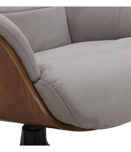 Fauteuil Microfibre et Chêne Naturel - Véga