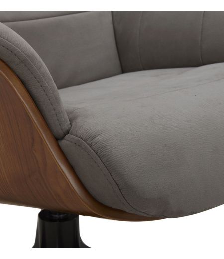 Fauteuil Microfibre et Chêne Naturel - Véga
