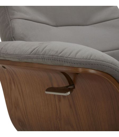 Fauteuil Microfibre et Chêne Naturel - Véga