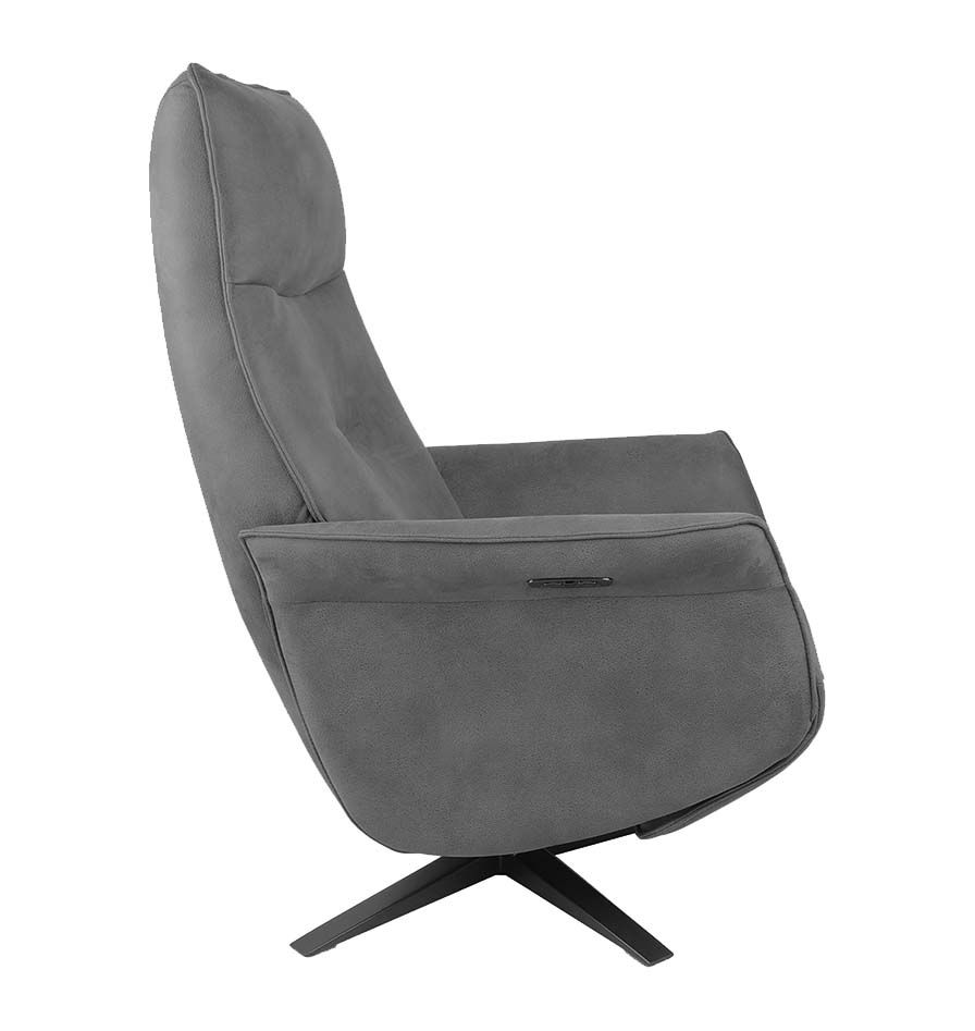 fauteuil -relaxation- design- electrique 2 moteurs -tissu-microfibre-grisfoncé - saturne