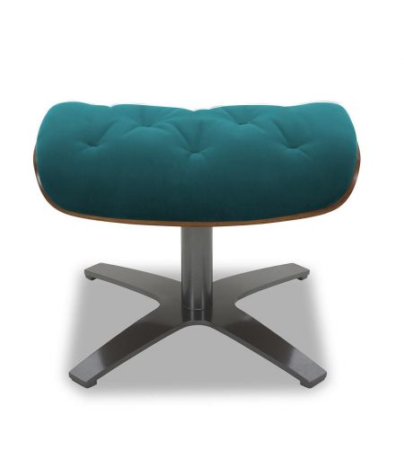 Puf de tela y roble natural - Aludra