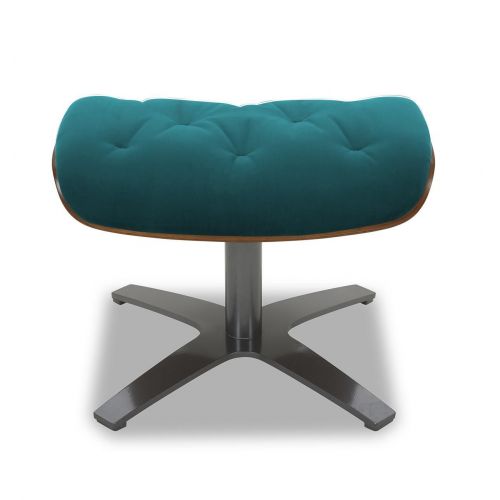 Pouf Tissu et Chêne Naturel - Aludra