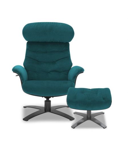 Puf de tela y roble negro - Aludra