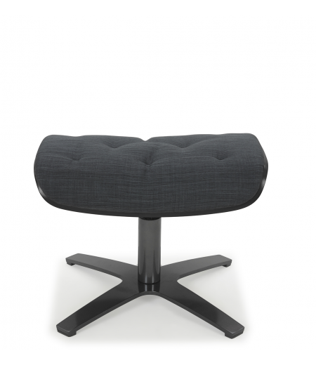 Pouf Fabric or Velvet and Black Oak - Aludra - Anthracite