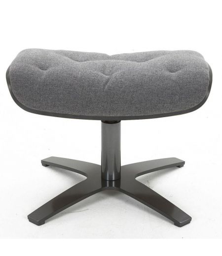 Pouf Fabric or Velvet and Black Oak - Aludra - Graphite