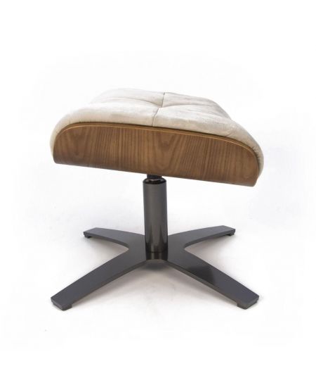 Puf de Tela o Terciopelo y Roble Natural - Véga