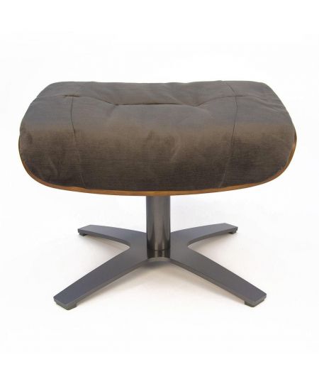 Pouf Tissu ou Velours et Chêne Naturel - Véga