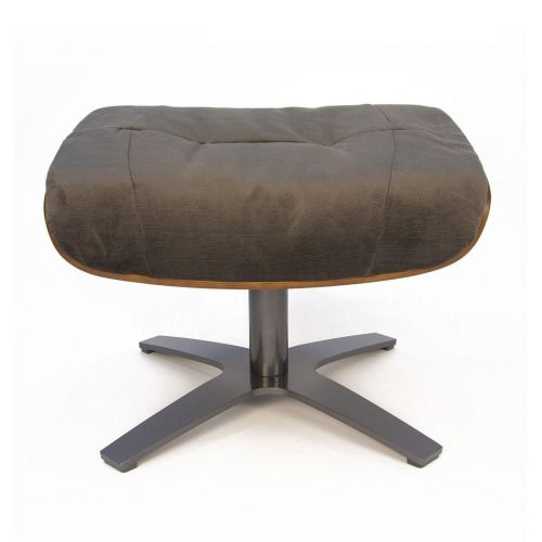 Pouf Tissu ou Velours et Chêne Naturel - Véga