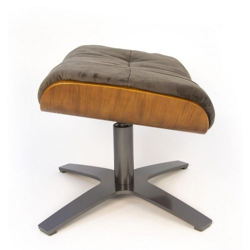 Pouf Tissu ou Velours et Chêne Naturel - Véga