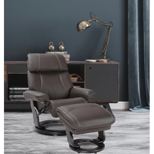 fauteuil -pivotant-cuir- manuel- marron- -minorque