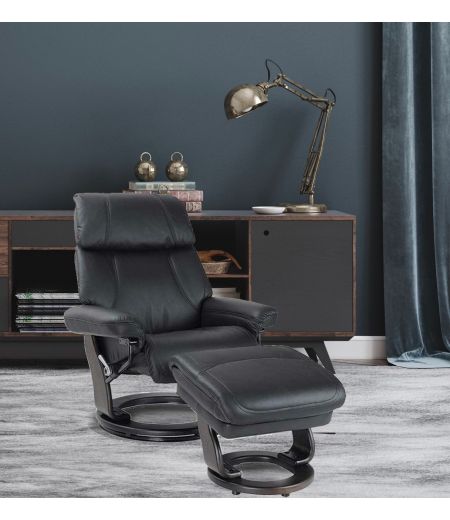 fauteuil -relaxation-cuir-sieste- -noir-minorque