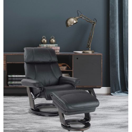 fauteuil -relaxation-cuir-sieste- -noir-minorque
