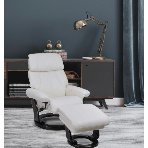 fauteuil -relaxant-cuir -television-blanc- inclinable-minorque