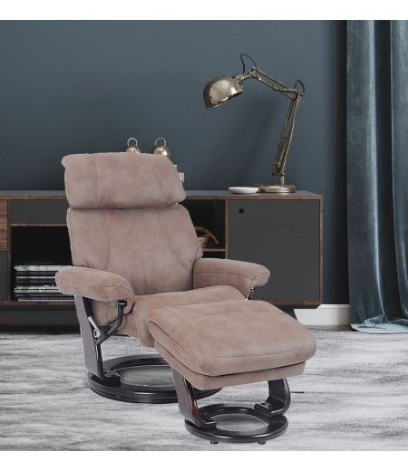 fauteuil -marron- manuel - grande taille -microfibre- relaxant