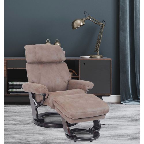 fauteuil -marron- manuel - grande taille -microfibre- relaxant