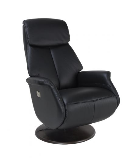 Leather and Microstar electric relaxation chair - AETOS - Black