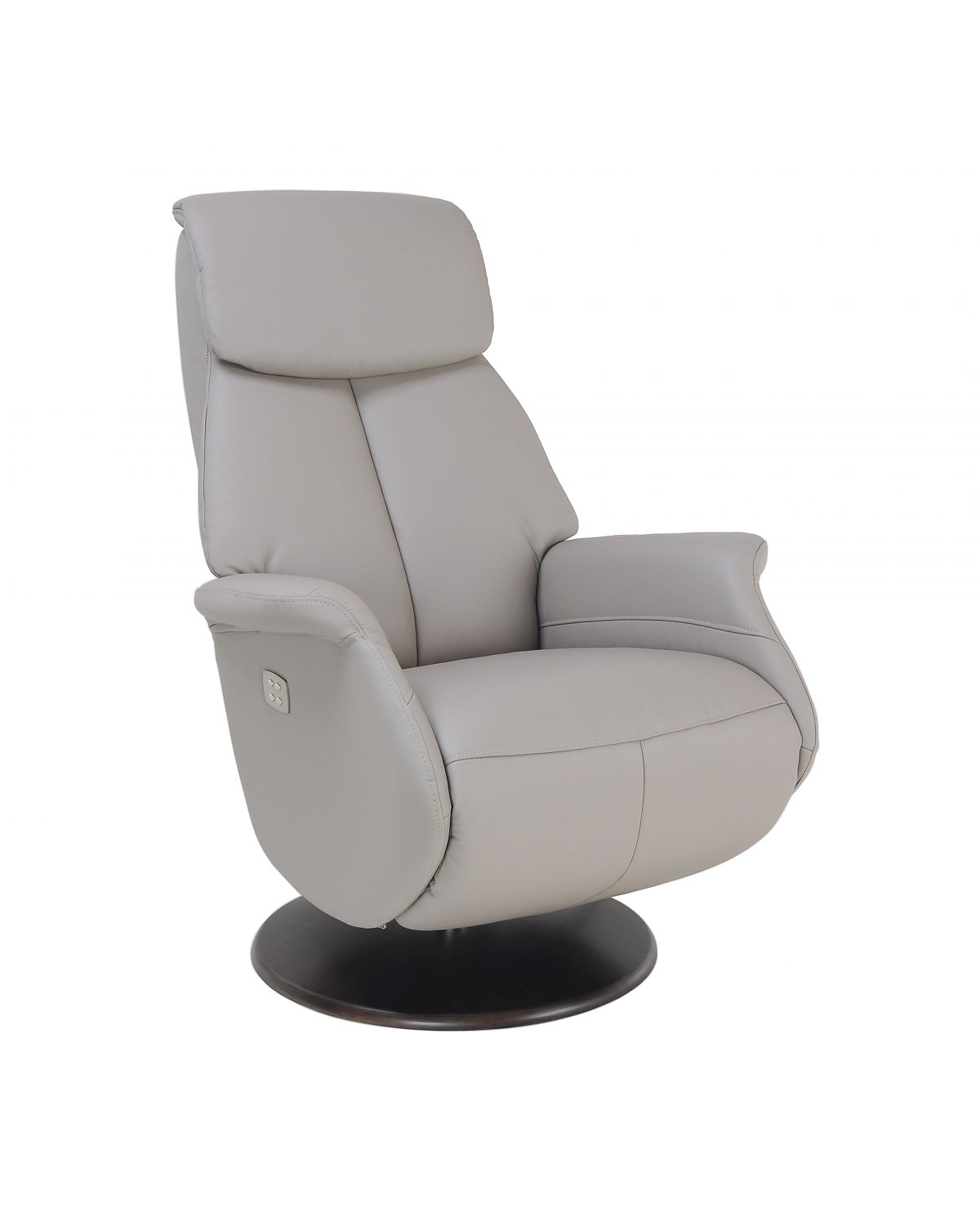 fauteuil -relax- electrique-gris-taupe-deuxmoteurs-cuir - aetos