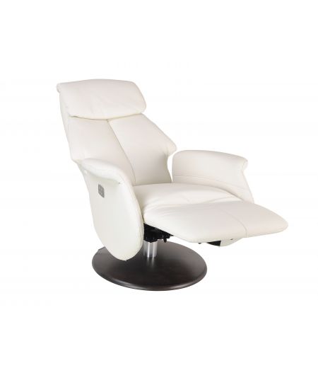 fauteuil -relax- electrique-deux moteurs-blanc-cuir - okyn-aetos