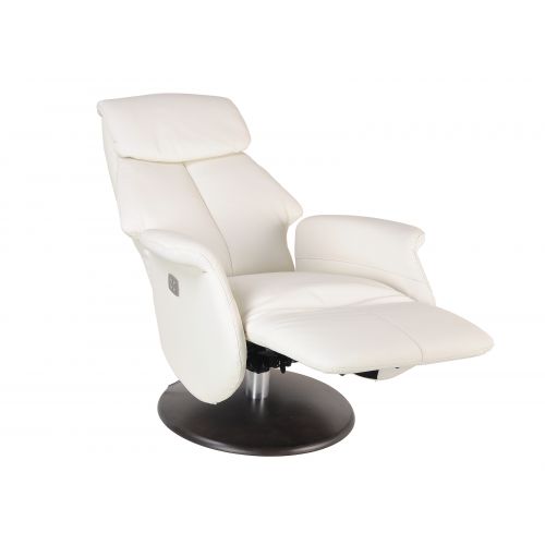 fauteuil -relax- electrique-deux moteurs-blanc-cuir - okyn-aetos