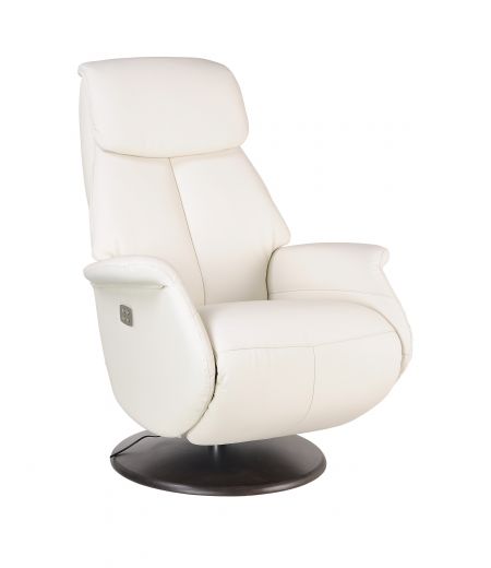 fauteuil -relaxation- électrique-blanc- 2moteurs-cuir - aetos