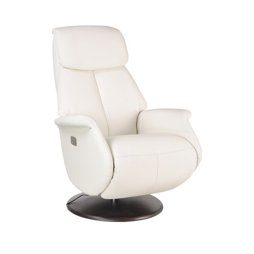 fauteuil -relaxation- électrique-blanc- 2moteurs-cuir - aetos