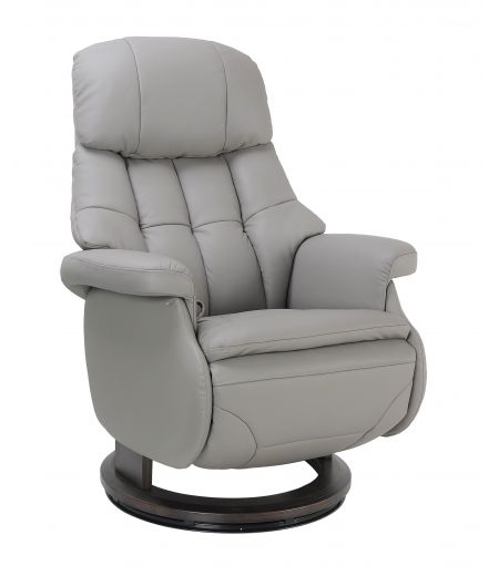 Sillón de relajación de diseño con puf integrado en piel o microstar - COSY - Tourterelle 100