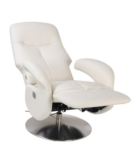fauteuil -relaxation -electrique -2moteurs- design-cuir- blanc-tolma