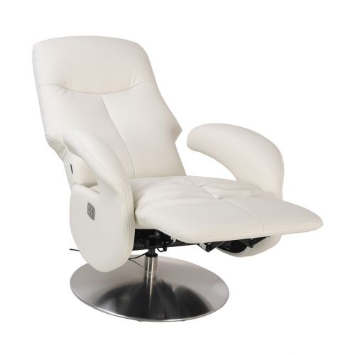 fauteuil -relaxation -electrique -2moteurs- design-cuir- blanc-tolma