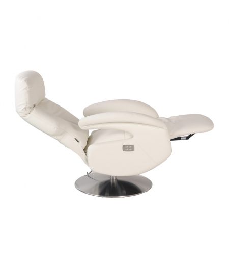 fauteuil -relaxation -electrique -2moteurs- design-cuir- blanc-tolma