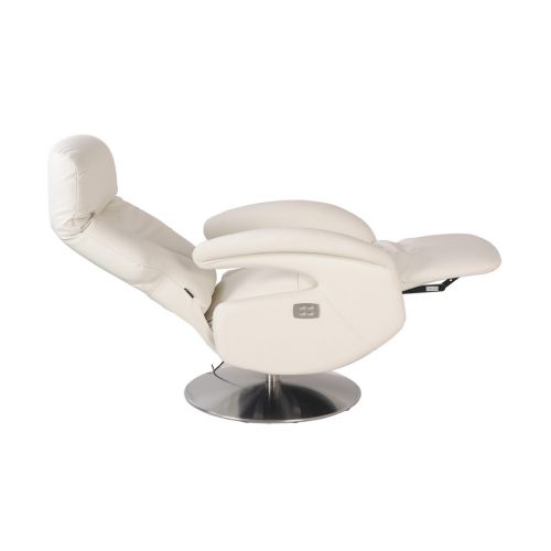 fauteuil -relaxation -electrique -2moteurs- design-cuir- blanc-tolma
