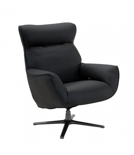 Fauteuil de Relaxation Design - Cuir ou Tissu - CASSIOPEE - Black