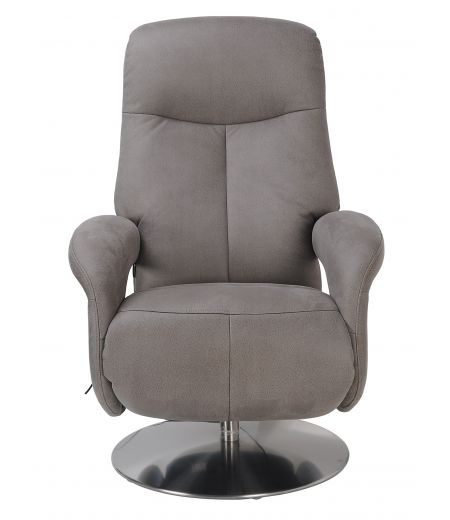 Fauteuil de Relaxation Electrique - Cuir et Microstar - TOLMA - gris - gris cendré