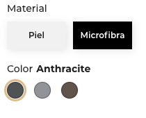 Les variations de produits avec différents coloris et matières